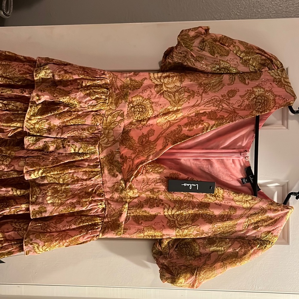 Lulus Medium Sparkly Pink and Gold Dress